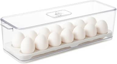 Bandeja Para Ovos 14 Unidades Com Tampa E Alça Para Geladeira Porta Ovos