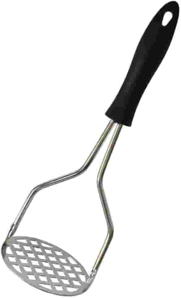 Amassador de Batata e Legumes Inox Manual Ergonômico Amassador Para Purê com Cabo Plástico Anti Calor