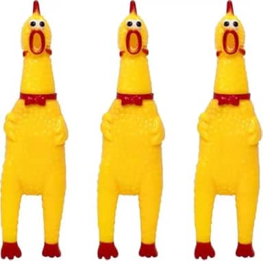 Mordedor Galinha Borracha Cachorro Brinquedo Cães Animal Pet TAM. 16CM