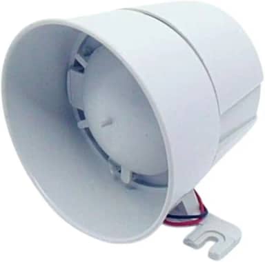 Sirene Alarme Taty 120db 12v Alta Potência Compacta Branca