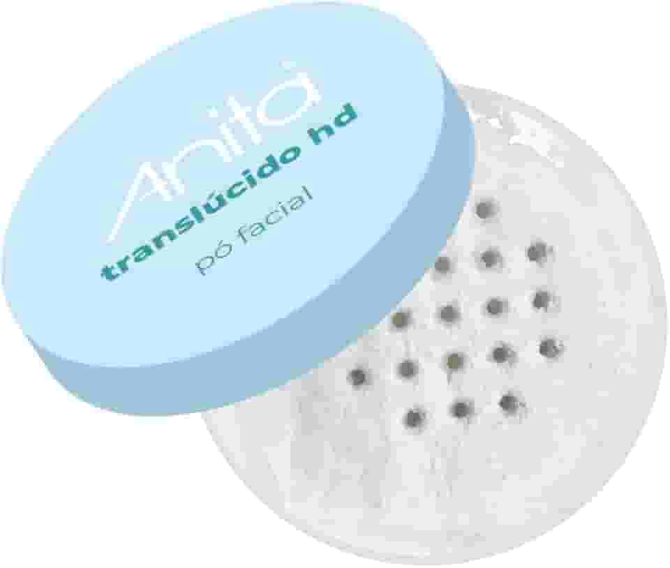 Pó Facial Translúcido HD Vegano Anita - Efeito Matte, Controla Oleosidade e Fixa Maquiagem - Pó para Maquiagem Profissional