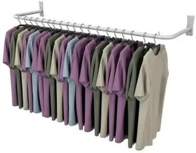 PB Cabideiro de Parede 1 Metro Branco Aço Pintado com Kit de Instalação