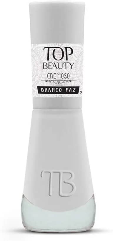 Esmalte New Top Beauty 9Ml Cremoso - 356 - Branco Paz, Top Beauty, 356/Branco Paz