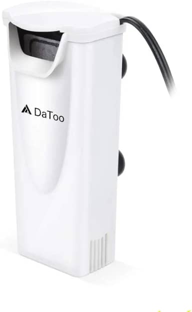 DaToo Filtro de energia para aquário no tanque ultra silencioso pequeno filtro de tanque de peixes 3W para aquário tanque de 1 a 10 galões, garantia de 1 ano