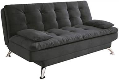 Sofá-Cama 3 Lugares Casal Premium Suede Cinza