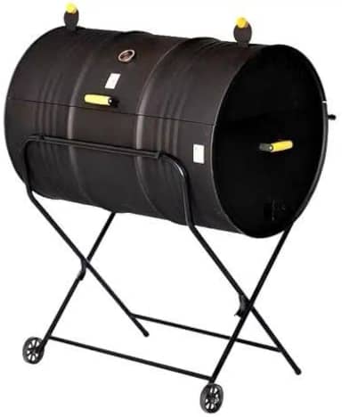 Churrasqueira Bafo Tambor c/Grelha e Suporte (Preto, Grande)