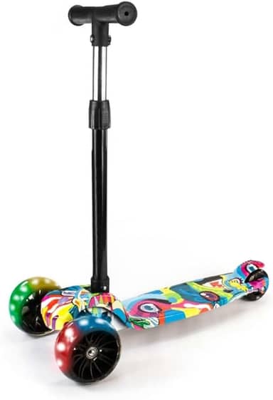 Patinete Infantil 3 Rodas Com Led Dobrável - Mega Compras