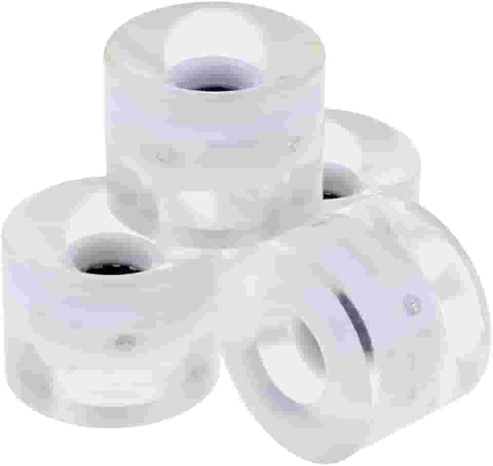 Pacote com 4 rodas de longboard brilhantes - Up at Night for Safe Street Riding - Material PU para Downhill Cruising - Kit de substituição de skate - Branco