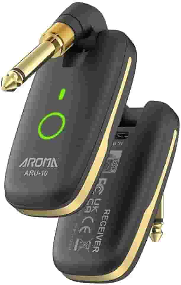 Aroma Guitarra Elétrica Captador Transmissor e Receptor do Sistema, 7 Canais, Canal UHF para Guitarra Elétrica, Amplificador Baixo áudio sem fio para maçarico transceptor (para todos os violões)