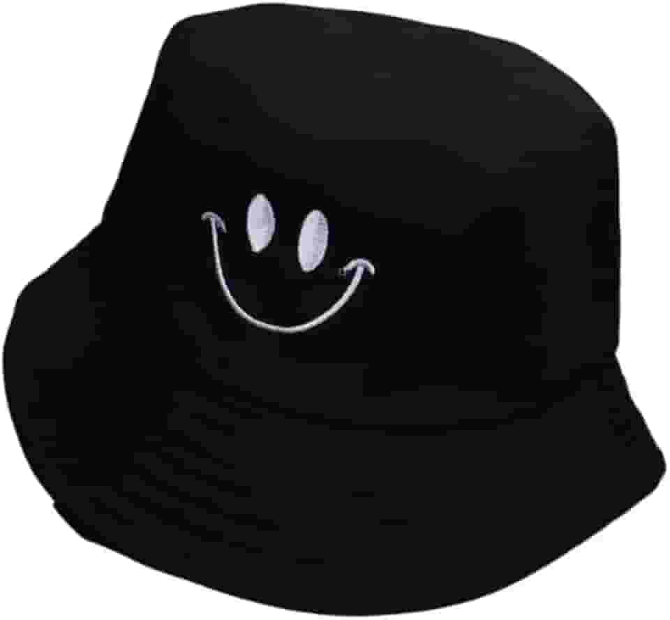 Bone Chapeu Bucket Hat Smile Sorriso Preto/Branco Top