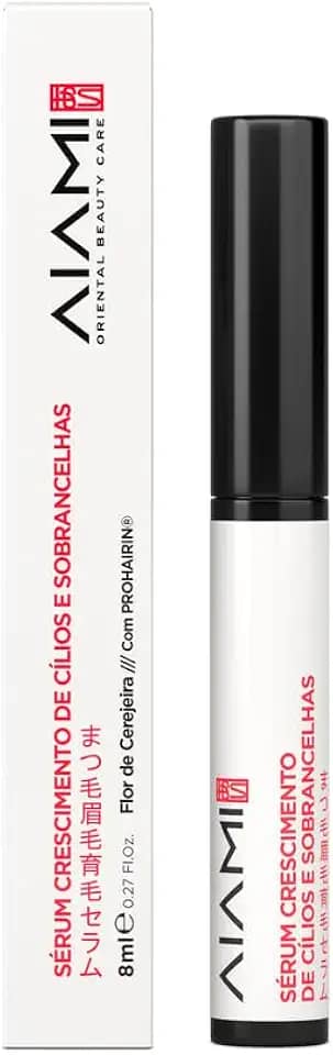 Sérum AIAMI para Crescimento de Cílios e Sobrancelhas: 8ml – Com Prohairin, Óleo de Rícino e Jojoba