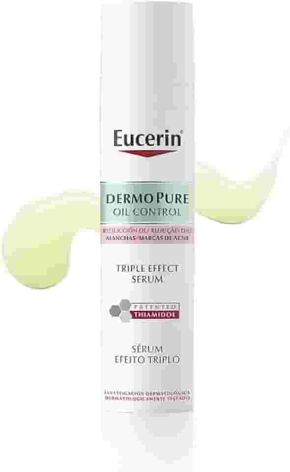 EUCERIN Sérum Facial Antiacne Dermo Pure Efeito Triplo 40ml, Antioleosidade, Antimanchas, Thiamidol, Peles Oleosas