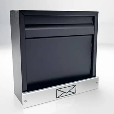 Caixa de Correio Para Muro Parede Aço Inox Embutir Moderna(PRETA HORIZONTAL)