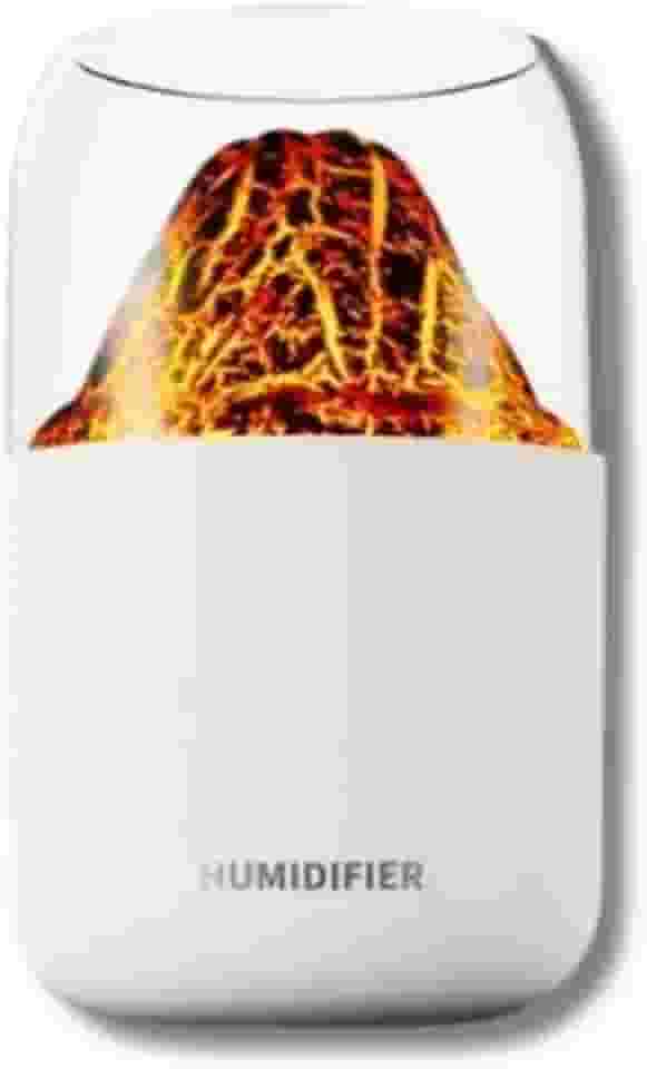Umidificador de Ar Vulcão com LED e USB Difusor de Aroma e Purificador de Ambiente