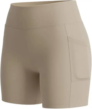 Shorts Feminino Academia Treino Cintura Alta Fitness Com Bolsos Laterais