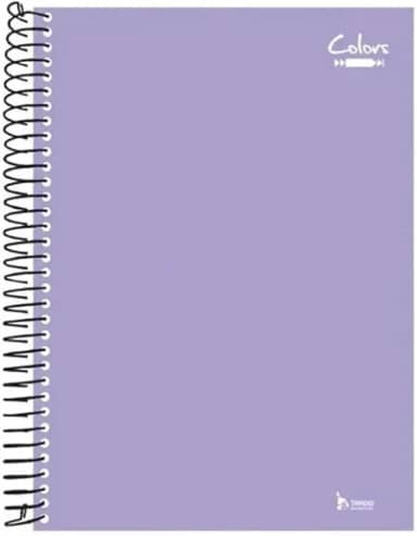 Caderno 10 matérias 200 folhas Lilás Linha Colors Tamoio
