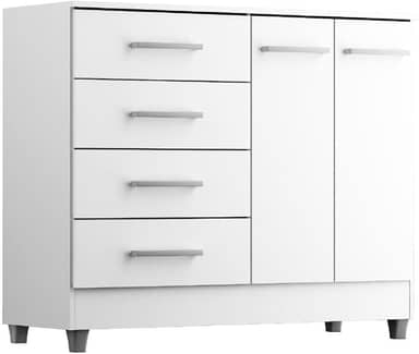 Comoda Gisele 4 Gavs 2 Portas Branco