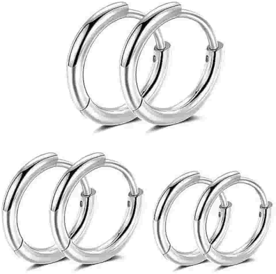 Kit trio de Brinco Argola de Aço e Inox Unissex - 3 PARES