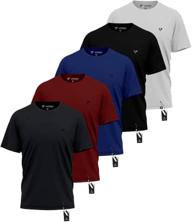 Kit 5 Camisas Camisetas Masculina Slim Voker Premium 100% Algodão