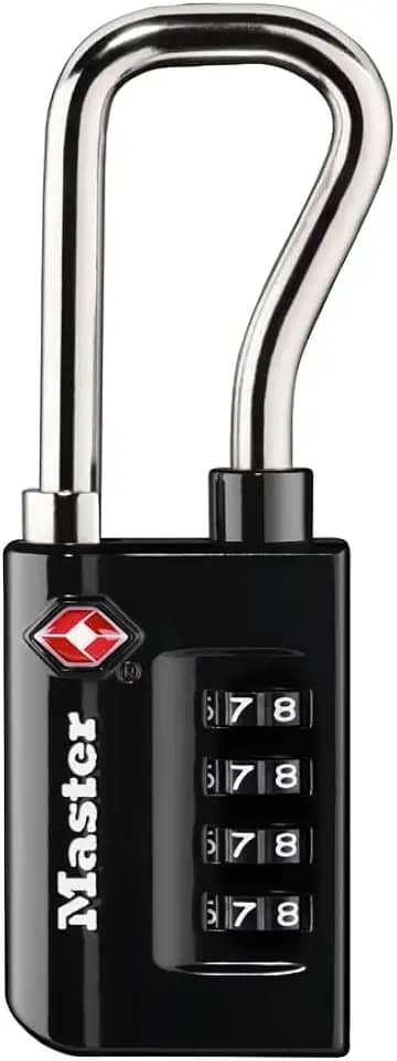 Master Lock Cadeado, defina sua própria combinação de cadeado de bagagem aceito pela TSA, 3,9 cm de largura, 4696D, preto