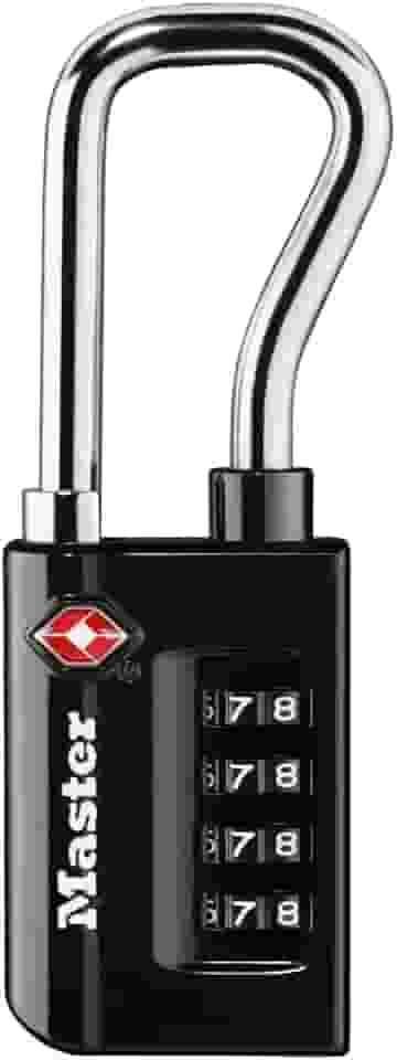 Master Lock Cadeado, defina sua própria combinação de cadeado de bagagem aceito pela TSA, 3,9 cm de largura, 4696D, preto