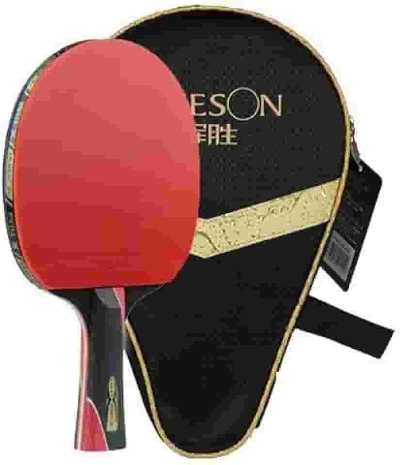 Raquete Tênis de Mesa Clássica 5 Estrelas Profissional Carbono Ping Pong + Capa + 3 Bolas