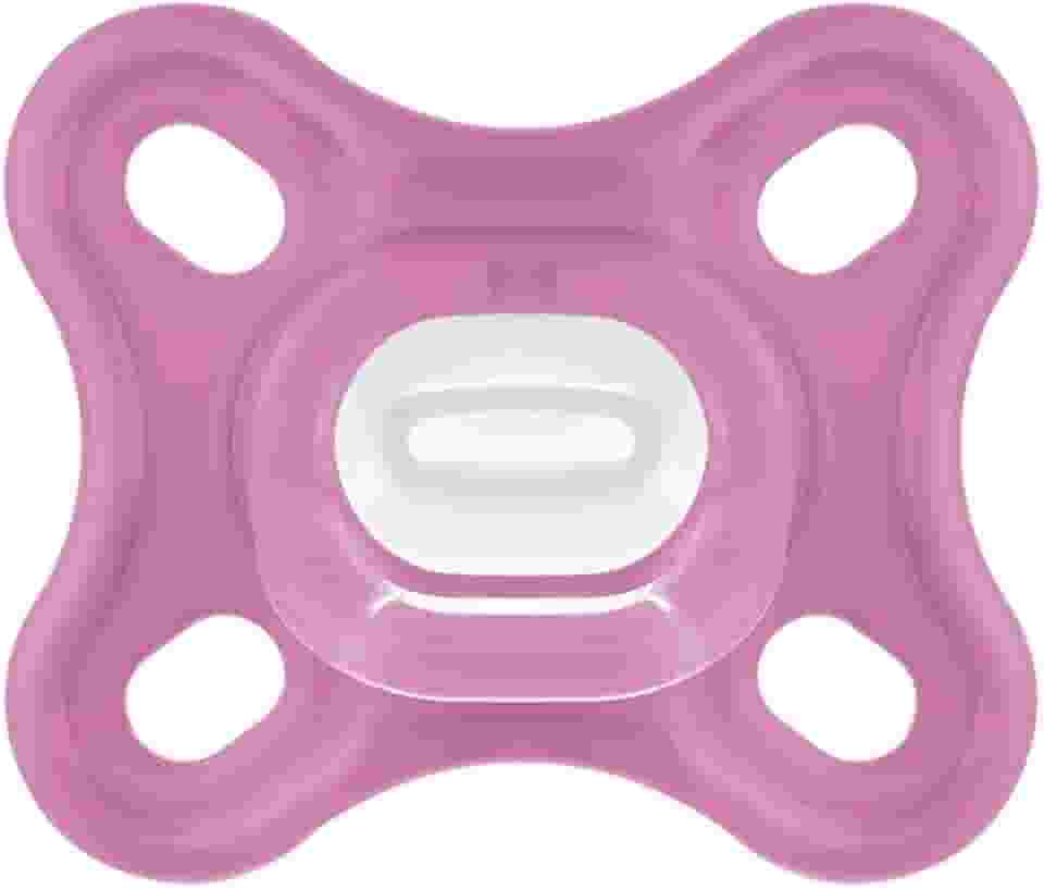 MAM Baby 1 Chupeta Comfort 100% Silicone para Crianças 0-2 Meses, Com Caixa Esterilizadora, Rosa