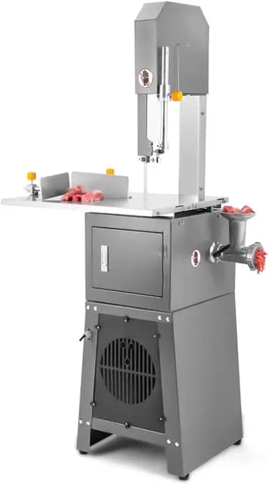 Hoteche Serra De Fita Elétrica Comercial Para Carne 10 Polegadas - 550 W, Profundidade Corte 9,5 Pol., Largura Pol. Ideal Processamento Carne, Ossos E Alimentos Congelados