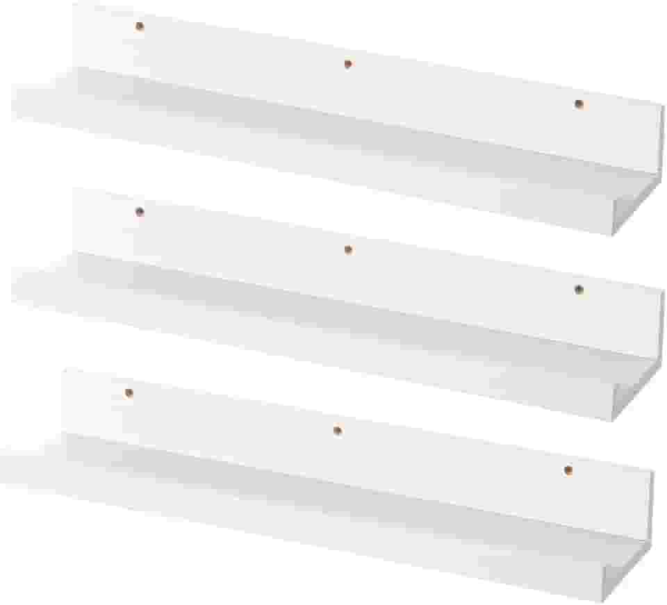 Kit 3 Prateleiras para Quadros e Livros 100cm x 12cm