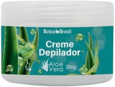 Creme Depilador com Aloe Vera, 250g, Ação Calmante para Pele Lisa, Corporal e Íntimo
