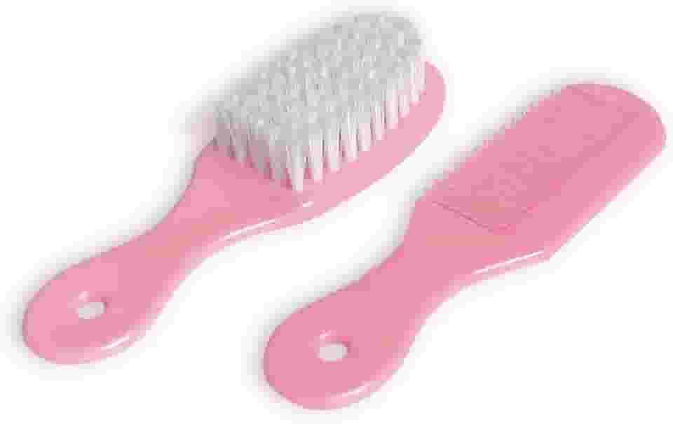 Adoleta Bebê Kit Pente e Escova Infantil Rosa