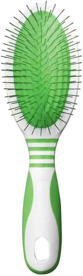 Andis Escova de pinos 65720 para cães de pelo médio e longo - suave e eficaz na remoção de sujeira, poeira e pelos soltos - Promove pele e pelo saudáveis - grande, verde/branco