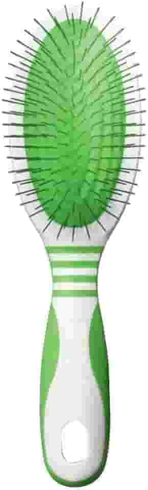 Andis Escova de pinos 65720 para cães de pelo médio e longo - suave e eficaz na remoção de sujeira, poeira e pelos soltos - Promove pele e pelo saudáveis - grande, verde/branco