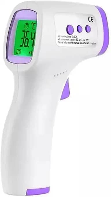 Termômetro Infravermelho Sem Contato 3 em 1 para Testa, Febre, Corpo, Água e Alimentos – Medidor de Temperatura Digital com Sensor Térmico de Alta Precisão, Visor LCD e Função Alarme