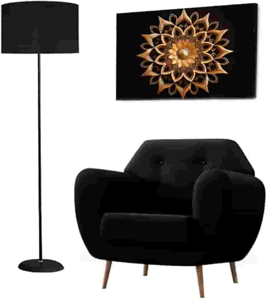 Luminária de Piso com Cúpula em tecido Skyshow® Abajur de Chão Coluna