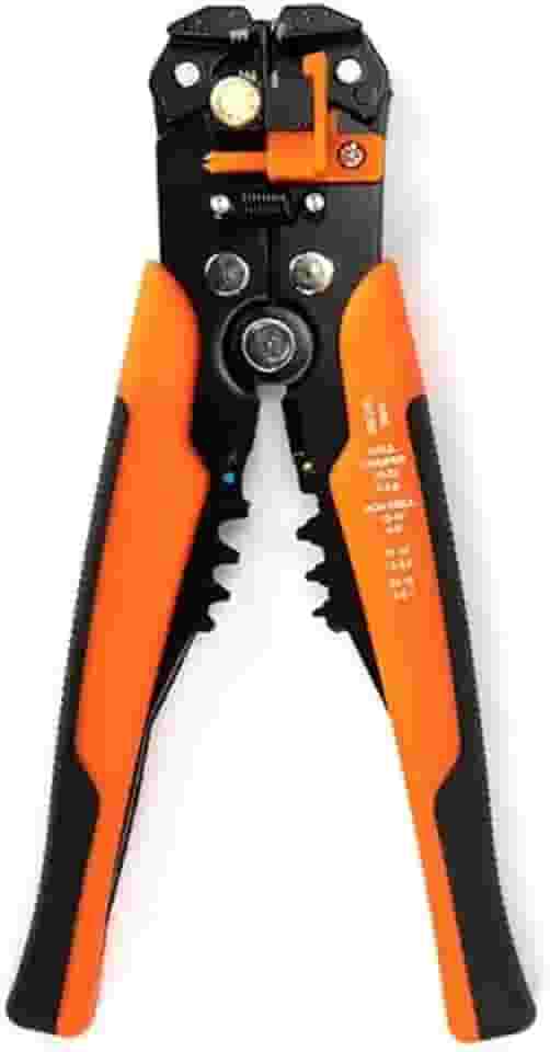 Alicate Crimpador Desencapador e Decapador Automático 3 em 1 para Cabos e Fios Elétricos com Corte Crimpa e Ajuste Automático Punho Ergonômico e Precisão Profissional Ideal para Eletricistas (Laranja)