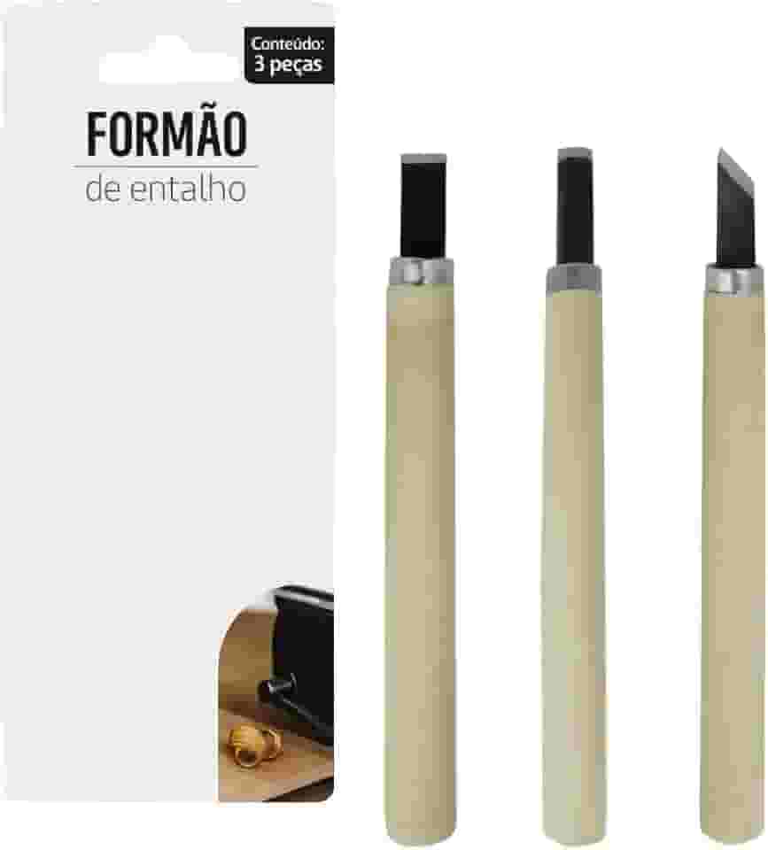 Kit 3 Formões Para Entalhe De Madeira Cabo Profissional Talhadeira
