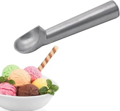 Colher Concha de Sorvete Bola Térmica Alumínio Profissional Ergonômica Leve e Resistente para Bolas Perfeitas Não Entorta Uso Doméstico Sorveteria Restaurante Lanchonete Fácil de Manusear