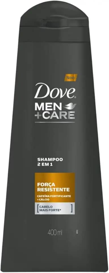 Dove Shampoo 2 Em 1 Cafeína Fortificante Mais Cálcio Men+Care Força Resistente Frasco 400Ml