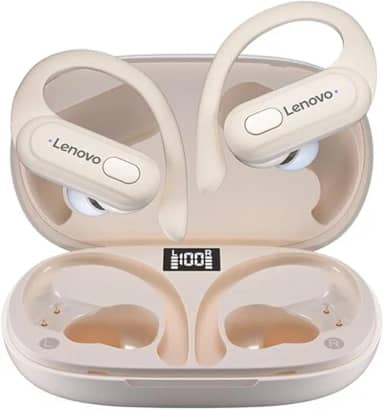 Fone de Ouvido Bluetooth 5.3 XT60 TWS Fones de Ouvido Sem Fio Universal Fone Bluetooth Mic Redução de Ruído Earbuds Sem Fio À Prova D' Água Headset (Bege)