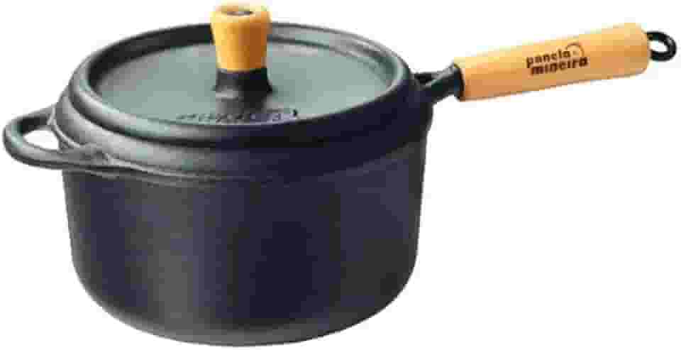 Fumil Panela 3,5L Preto com Cabo de Madeira e Tampa de Ferro