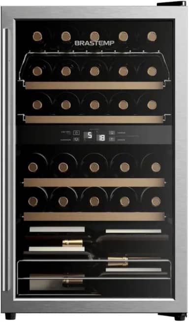 Adega Climatizada Brastemp Dual Zone 33 Garrafas Inox Bzb33beana - 127v