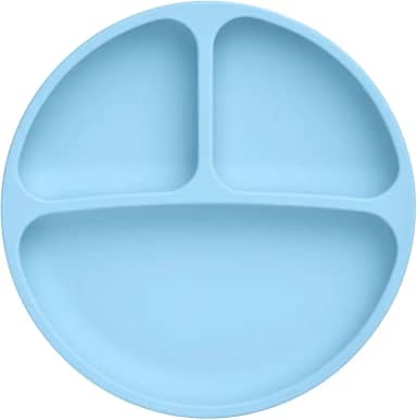 Pratinho Baby de Silicone com Ventosa - Para Alimentação Infantil - BPA Free (Azul)