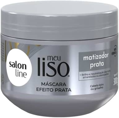 Salon Line, Máscara Matizadora, Meu Liso Prata, Vegano - Para Cabelos Lisos, 300g