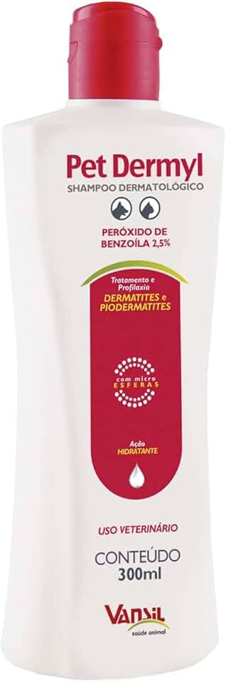 Shampoo Dermatológico Vansil Pet Dermyl para Cães e Gatos 300ml, Multi-colored