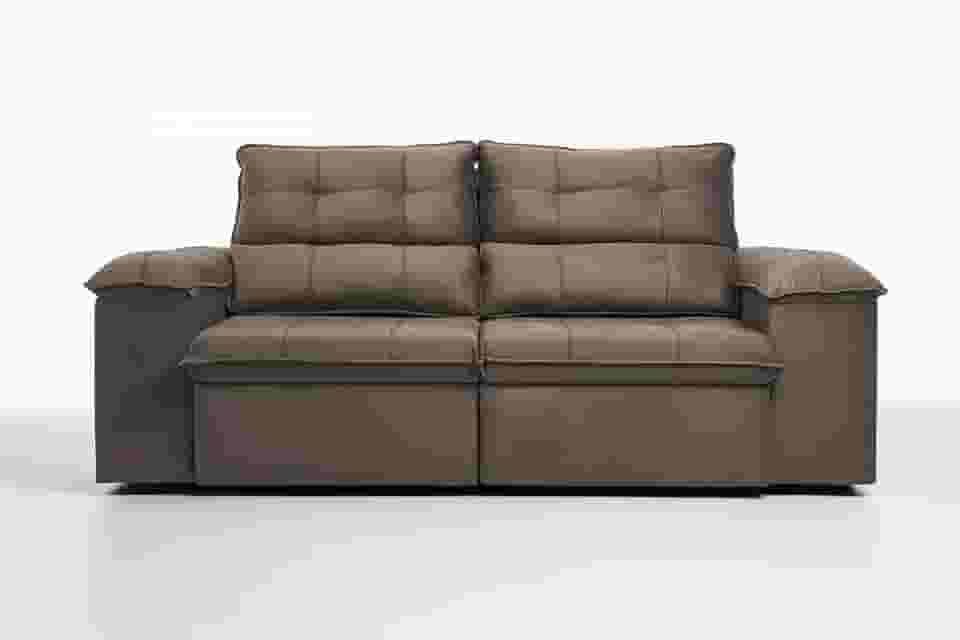 Sofá Compacto, Prático e Versátil 2 Lugares Reclinável e Retrátil Bel Veludo LIMOV Perfeito para Salas Pequenas (Capuccino)