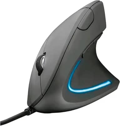 Mouse Ergonômico Vertical com Fio Fire Phoenix Ergonômico D5, 6 Botões, 1.600DPI, Clique Silencioso, Descanso para as Mãos, Reduz a Dor no Pulso e o Túnel do carpo - Preto