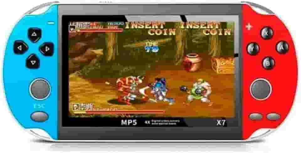 Console Portátil de Videogame X7 Plus Tela 5.1 Polegadas Memória 8 GB com 1000 Jogos Embutidos