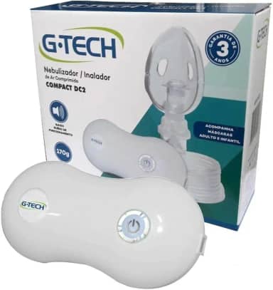 Nebulizador compressor G-Tech Compact DC2 branco 100V/240V