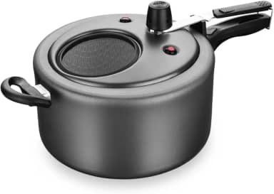 MTA - Panela de Pressão com Visor de Vidro e Fechamento Interno em Alumínio com Antiaderente, Capacidade de 6L, nº 25, Cor Grafite, Linha Visor.